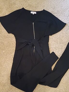 Piper & Scoot Delray Black Tie-Waist Jumpsuit